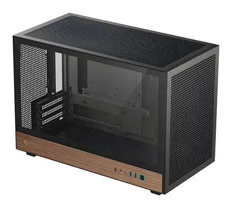 DEEPCOOL CH260 Holz schwarz / Computergehäuse / mATX / Transparente Seitenwand / ohne Netzteil