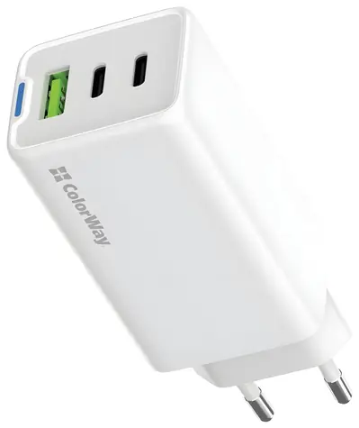 Colorway : GaN 65W Weiß / Netzteil / 2x USB-C / 1x USB-A / PD / PPS