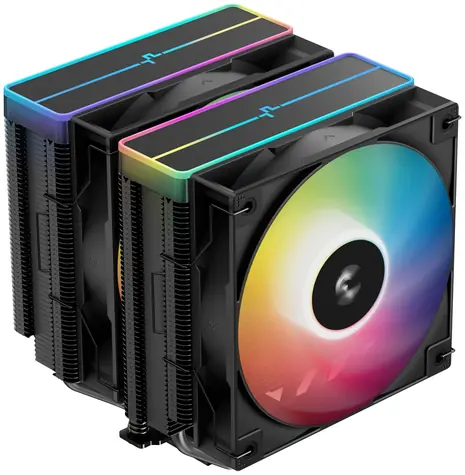DEEPCOOL AG620 BK ARGB V2 Schwarz / CPU-Kühler / 2x 120 mm ARGB / Hydro-Lager / AMD + Intel