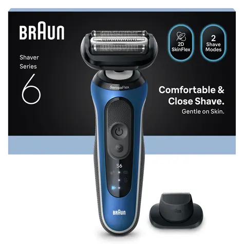 Braun Series 6 62-B1200s blau / Folienrasierer / Schnellladefunktion