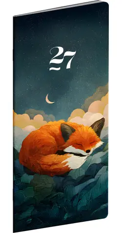 NOTIQUE Sleeping Fox 2027 / Taschenkalender / Monatsplaner / 8 × 18 cm