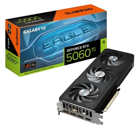 GIGABYTE GeForce RTX 5060 Ti EAGLE MAX OC 16G / Grafikkarte / 16 GB GDDR7 / 128-Bit / 1x HDMI + 3x DP