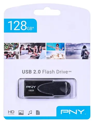 PNY Attaché 4 schwarz / USB-Stick / 128 GB / USB 2.0