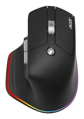 Acer Easy Fit Maus, schwarz, ergonomisch, kabellos, für Rechtshänder, 4000 DPI, 6 Tasten, USB + Bluetooth 5.0