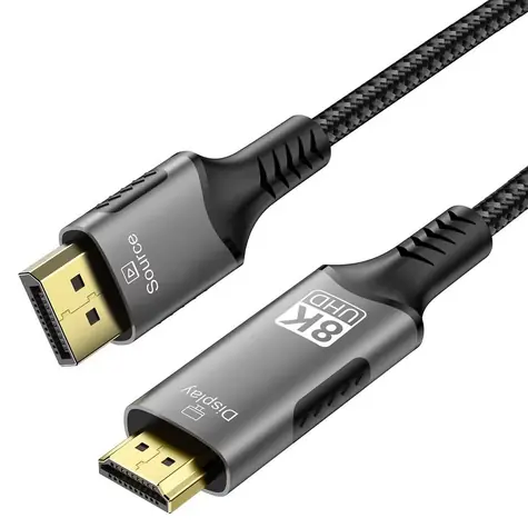 PremiumCord DP 1.4 auf HDMI 2.1 2m / DisplayPort-HDMI-Kabel