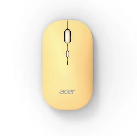Acer AMR130 gelbe / Kabellose Maus / Ergonomischer optischer Sensor / 1600 DPI / USB + Bluetooth 5.2