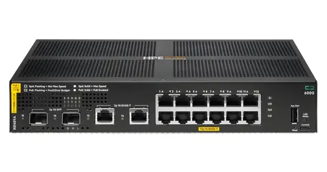 HPE Aruba 6000 12G / Switch / 12x Gigabit RJ45 / PoE+ Klasse 4