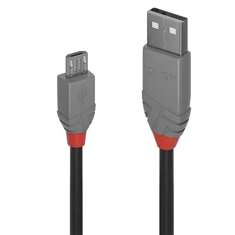 Lindy USB 2.0 schwarz / USB-Kabel / USB A auf Micro-USB B / 2 m / 480 Mbit/s