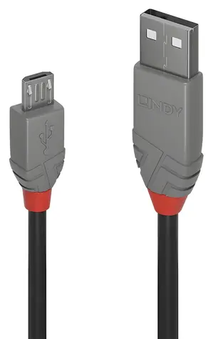Lindy / USB-Kabel / USB A auf Micro-USB B / 5 m / Schwarz