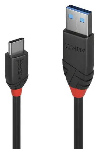 Lindy schwarz / USB-Kabel / USB-A auf USB-C / 1,5 m / 10 Gbit/s