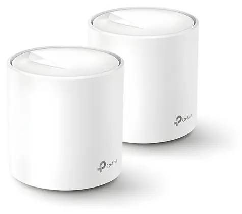 TP-LINK Deco X60 (2er-Pack) / Wi-Fi 6 Mesh-System / AX5400 / Dualband / 2,4 GHz 574 Mbit/s / 5 GHz 2402 Mbit/s / 2x GLAN