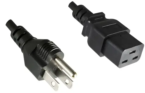 MicroConnect Netzkabel US Typ B - C19 1,8 m schwarz / Netzkabel / Amerikanischer Stecker