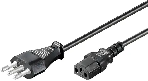 MicroConnect Netzkabel Italien Typ L - C13 5 m schwarz / Netzkabel / 250 V / 10 A