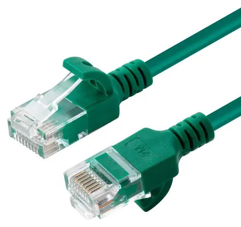 MicroConnect U/UTP CAT6A SLIM grün / Patchkabel / 0,15 m / RJ-45