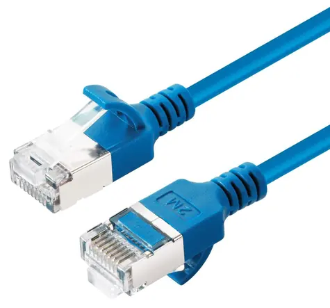 MicroConnect CAT6a Slim blau / Netzwerkkabel / U/UTP / RJ-45 / 7,5 m / LSZH