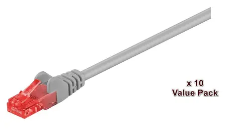 MicroConnect CAT6 U/UTP 5 m grau / Patchkabel / RJ-45 / 10 Stück