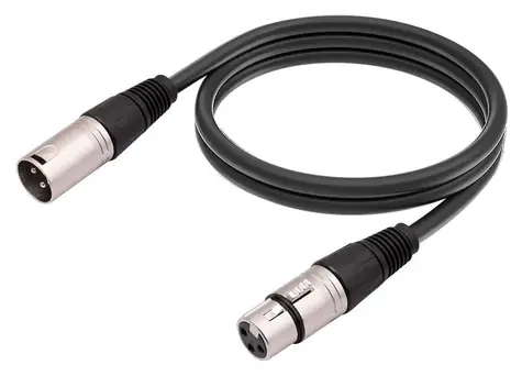 MicroConnect XLR-Kabel XLR (M) - XLR (F) schwarz / Symmetrisches Audiokabel / 10 m