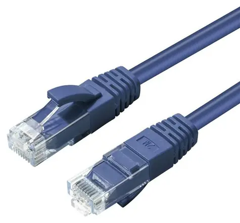 MicroConnect CAT6a U/UTP 0,5 m blau / LSZH
