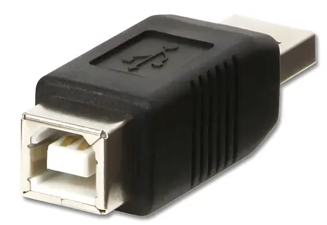 Lindy USB AB schwarz / Adapter / USB-A / USB-B