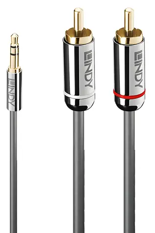 Lindy Cromo / Audiokabel / 3,5-mm-Klinkenstecker - 2x Cinch / 0,5 m / Anthrazit