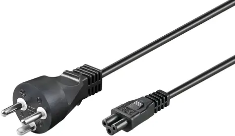 MicroConnect Netzkabel DK Typ-K - C5 1 m schwarz / Netzkabel / Dänischer Stecker / 250 V / 2,5 A
