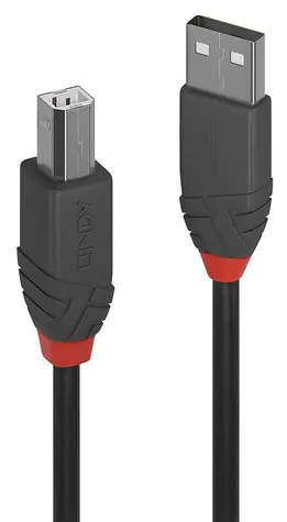 Lindy USB 2.0 AB 0,5 m schwarz / USB-Kabel / 480 Mbit/s