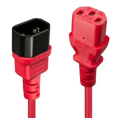Lindy C14-C13 rot / Stromverlängerungskabel / 2 m