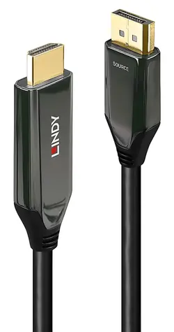 Lindy 1 m Aktives DisplayPort 1.4 / Aktives DisplayPort-zu-HDMI-Kabel / 60 Hz / 10 Bit
