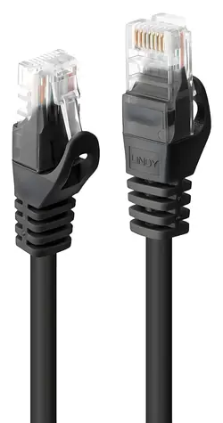 Lindy Black / Patchkabel / Cat 6 U/UTP / RJ45-RJ45 / 3 m