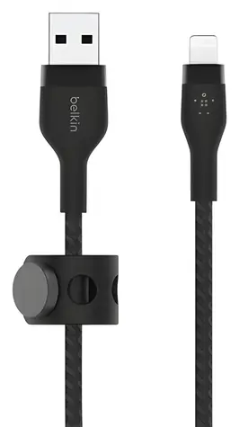 Belkin BOOST CHARGE Silikonkabel USB-A auf Lightning schwarz / 3M