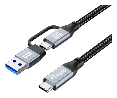 Equip: USB-C - USB-C/A schwarz / Kabel / USB 3.2 Gen 2x2 / PD 100W / 20 Gbit/s / 3 m