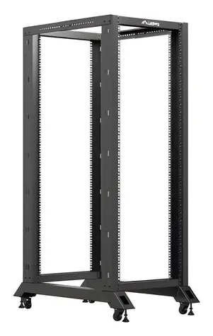 Lanberg Open Rack 32U schwarz / Offenes Rack / 19" / 600 x 1000 mm / Tragfähigkeit 600 kg