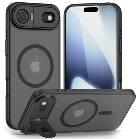 Tech-Protect Magstand MagSafe Schutzhülle, matt schwarz, für Apple iPhone 17 Air, MagSafe-Ständer, TPU+PC