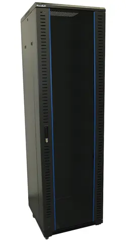 Xtendlan 19"-Rackschrank / 42 HE / 600 x 800 mm / Tragfähigkeit 800 kg / Glastür / schwarz