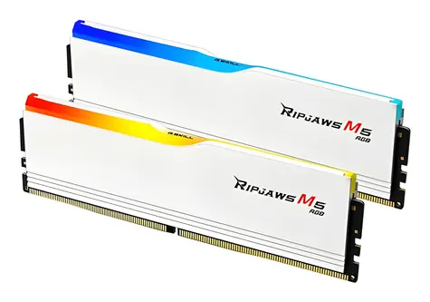 G.Skill Ripjaws M5 RGB 64 GB (2x32 GB) 6000 MHz weiß / DDR5 / CL32 / 1,4 V / Non-ECC / Unbuffered / XMP 3.0