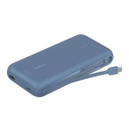 Belkin BOOST CHARGE 20000mAh + Kabel blau / Powerbank / integriertes USB-C-Kabel / 30W PD
