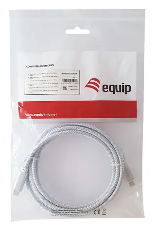 Equip -C-zu-USB-C-Kabel (weiß) / USB 3.2 Gen 2 / 10 Gbit/s / PD 100 W / 3 m