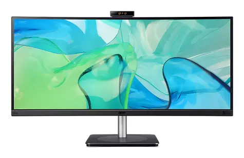 34" Acer CB343CURD schwarz / Monitor / IPS / 3440 x 1440 / 60 Hz / 4 ms / HDMI + DP + USB-C / Kamera