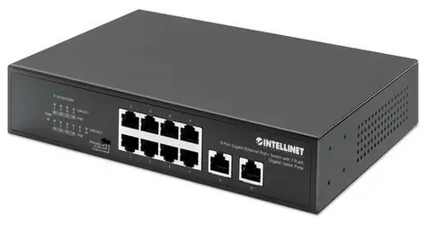 Intellinet Switch 8x Gigabit PoE+ 120W / 8- Port / 1000 Mbit/s / 2x RJ45 Uplink