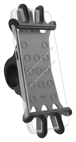HAMA Flexibler Fahrradhalter schwarz / Für Smartphones mit 6-8 cm Durchmesser / Lenker mit 2-3,5 cm Durchmesser