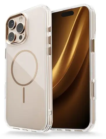 CPA Clear Thin Mag Gold / Rückseite / Apple iPhone 17 6,3" / MagSafe / transparentes PC+TPU