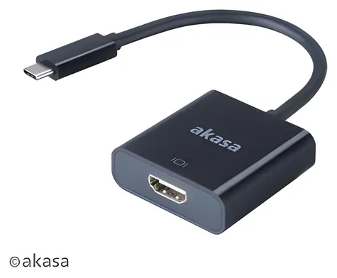Akasa AK-CBCA04-15BK schwarzer USB-C-zu-HDMI-Adapter / 15 cm