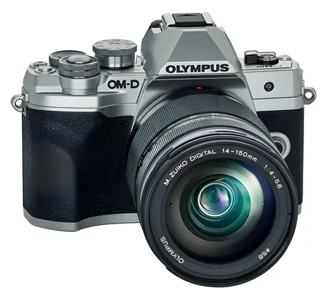 Olympus E-M10 Mark IV silber/schwarz / Systemkamera / 20,3 MP / Live MOS / 3"-LCD / Kit 14-150 mm
