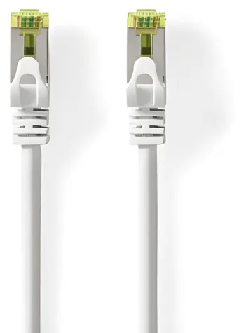 Nedis 10 m weißes Netzwerkkabel / CAT7 / S/FTP / RJ45 / LSZH / Knickfrei