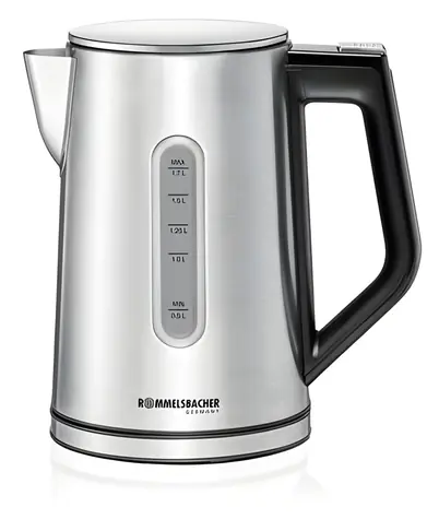 Rommelsbacher Sunny WK 3000 Edelstahl/Schwarz / Wasserkocher / 3000 W / 1,7 l
