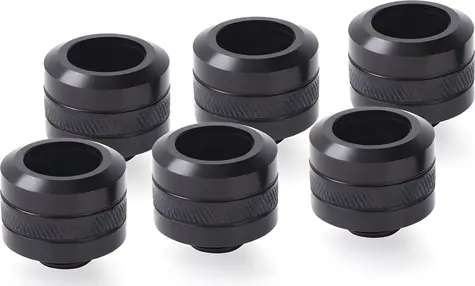 Alphacool Eiszapfen PRO 16mm HardTube Sechserpack schwarz / Kompressionsanschluss / G1/4" / 6 Stück.