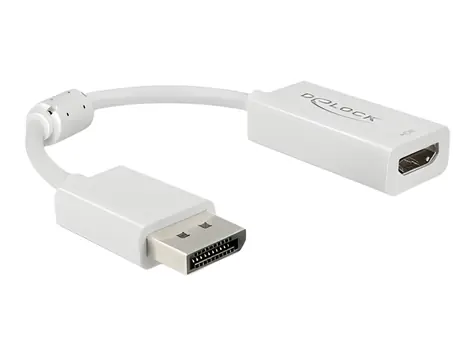 DeLock 63936 weiß / Adapter / DisplayPort 1.4 Stecker - HDMI-A Buchse / 4K 60Hz / HDR / 10 cm