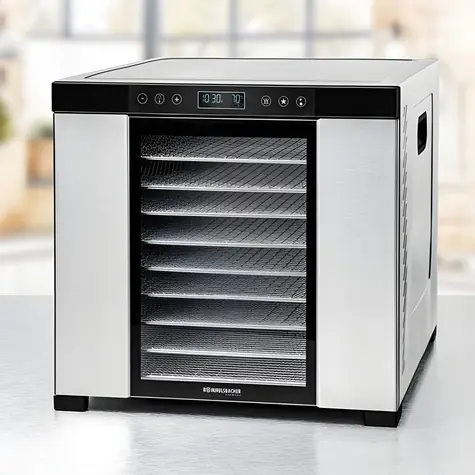Rommelsbacher DA 1050 Edelstahl/Schwarz / Trockner / 1100 W / 35 °C - 75 °C / 10 x 39,4 x 38 cm