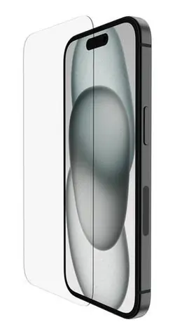 Belkin SCREENFORCE InvisiGlass Antimikrobielles Schutzglas / Apple iPhone 16/15/14 Pro