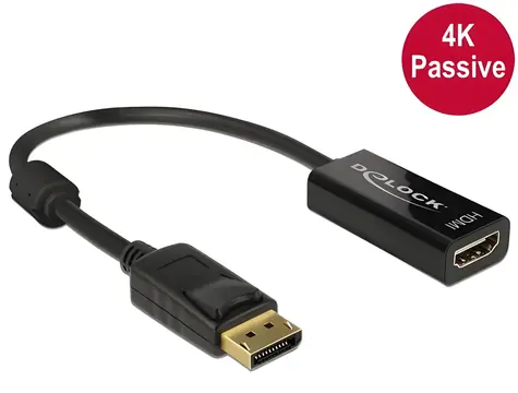 DeLock DisplayPort - HDMI schwarz / Adapter / 4K / 20 cm